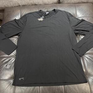 Two Blind Brothers Long Sleeve Henley Shirt Size XXL Black Stretch New